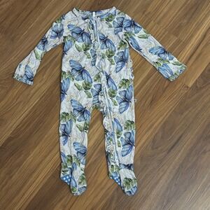 Little Bum Bums Baby Girls 18-24 Months Butterfly Roses Ruffle Sleeper Pajamas